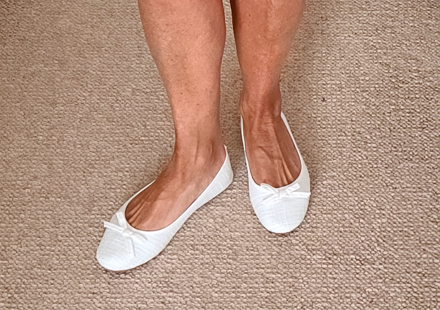 White Worn Flats